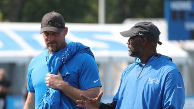 Detroit Lions head coach Dan Campbell and general manager Brad Holmes